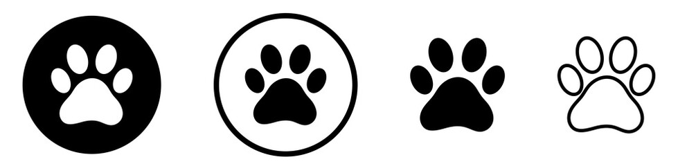 Paw icons set
