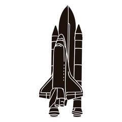 Obraz premium Spaceship transport silhouette