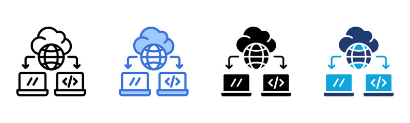 Cloud Computing icon Multi Style Vector Illustration