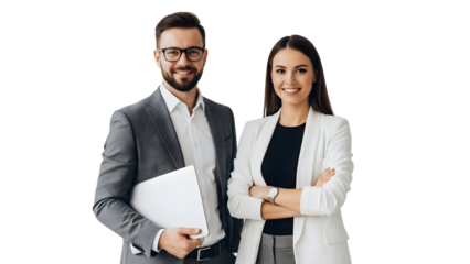 Professional Business People Standing Together Confidently