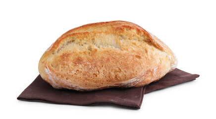 Delicious fresh bread loaf isolated on white