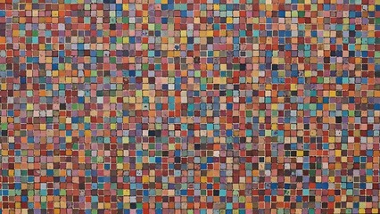 Abstract background of vibrant multicolored pixel squares creating a mosaic pattern