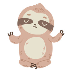 Obraz premium Cute sloth meditating