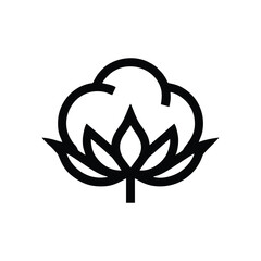 Natural Fiber Icon: Cotton Flower Bloom