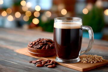 Dark beer stout pairing with chocolate and cocoa beans