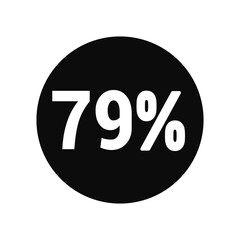 discount 79% icon vector black circle with white text
