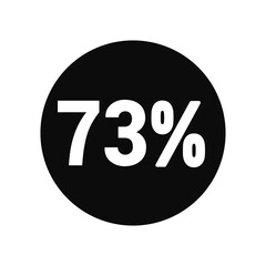 discount 73% icon vector black circle with white text