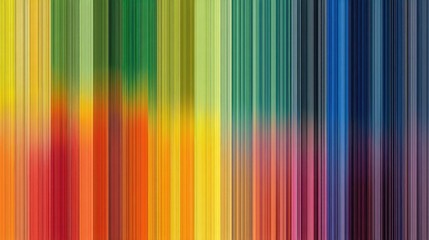 Obraz premium A vibrant gradient of vertical stripes transitions smoothly from yellow to green, red, orange, pink, and purple,