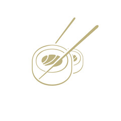 Seafood, japanese sushi logo design, fish stylish, chopstick