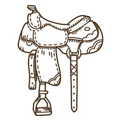 Wild west horse saddle stroke