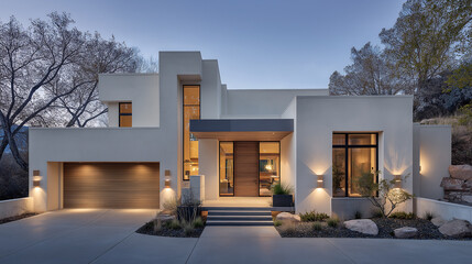 Cloud dancer modern architecture home exterior design showcasing contemporary residence style colour of the year 2026