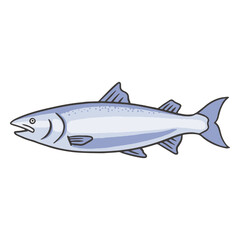 Fototapeta premium Simple gray fish color stroke