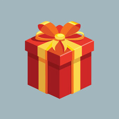 A vibrant red gift box with a bright yellow ribbon and bow perfect for celebrations parties and special occasions symbolizing joy and surprises