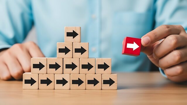 Achieve business goals by leading with innovative ideas and clear direction showing success, progress, growth and strategic vision to achieve objectives