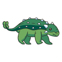 Baby glyptodon dinosaur color stroke