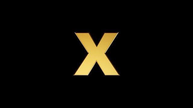 Golden 3D Alphabet Letter X  360 Rotating Loop Animation | Transparent Background.
It is ideal for branding, logo animation, titles, intros motion graphics, and creative video projects.
