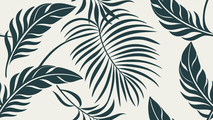 Fototapeta premium Elegant tropical leaf pattern for wallpaper and textile design, natural beauty