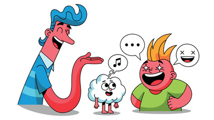 Expressive Cartoon Characters Conveying Emotions and Ideas Through Visual Communication.