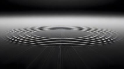 Obraz premium Abstract Monochrome Water Ripples on Dark Reflective Surface perfect for website banner, presentation background, branding, marketing material, print design,