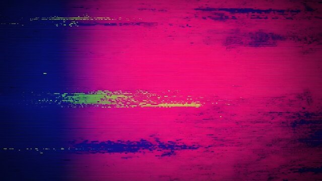 Abstract Digital Glitch Art Background with Vibrant Pink and Blue Distorted Lines perfect for website banner, social media post, music album cover, event flyer,