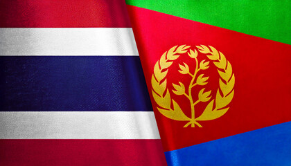 タイの国旗とエリトリアの国旗(Thailand flag & Eritrea flag.)
