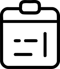 Clipboard icon simple line vector illustration isolated on transparent Background for user interface design