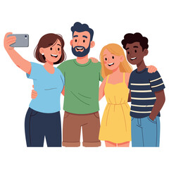 Fototapeta premium Diverse group of friends taking a selfie