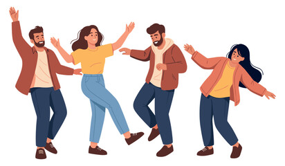 Obraz premium Group of diverse young adults dancing together with joy and enthusiasm