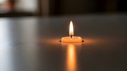 Gentle candle flame provides soft light and reflection, perfect for peaceful moments, relaxation, or a symbol of hope and quiet contemplation