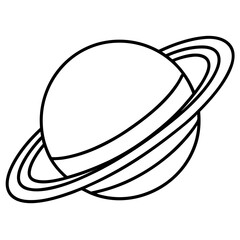 Simple line art illustration of saturn with rings