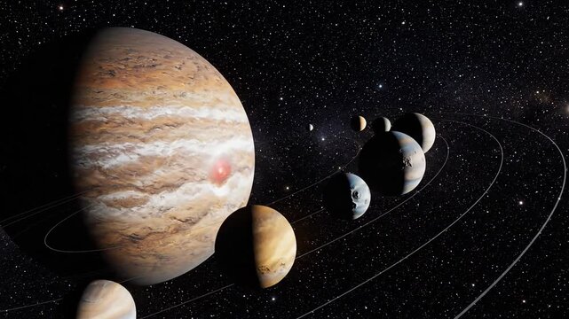 Gas Giant Planet with Orbiting Exomoons in Starry Deep Space