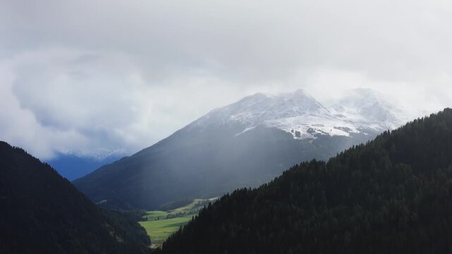 Dramatic Clouds Over the Mountain Landscape of Nauders in Tyrol, Austria
