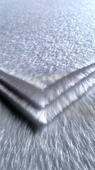 White Fur Fabric Folded Corner Detail