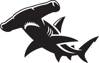 Obraz premium Hammerhead shark silhouettes icon
