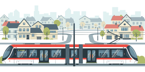 Ambulance and police car on the city street with urban illustration of buildings and traffic