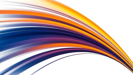 Dynamic Abstract Flowing Colorful Lines on White Background perfect for website banner, presentation slide, digital art, technology background, advertising,