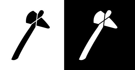 black and white illustration of hammer icon