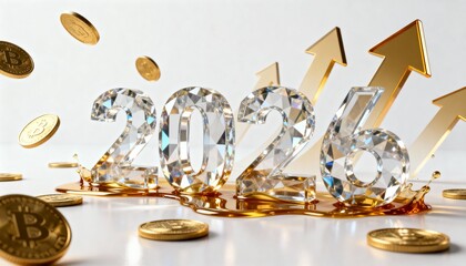 Business finance concept for 2026 growth cryptocurrency trends golden opportunities in a dynamic economy