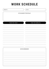 Work Schedule Template | Weekly Employee Planner | Printable Work Hours Sheet