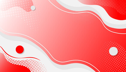 Modern Abstract Background with Red and White Fluid Shapes