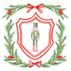 Watercolor Christmas Floral Frames set, elegant borders for holiday design.