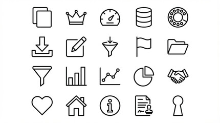 black line vector icon for business 