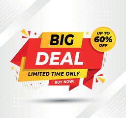 Big Deal Sale Promotion Banner with Up to 60% off	