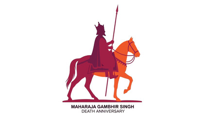 Maharaja Gambhir Singh Death Anniversary Commemoration Equestrian Portrait.