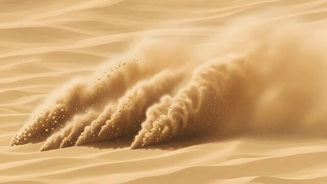 Dynamic Desert Sand Plumes Kicking Up perfect for Adventure travel blogs, automotive advertising, extreme sports promotion, website banners, social media posts,