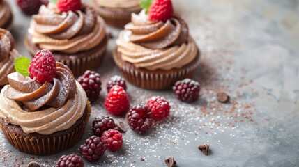 selective focus on assorted pastries arranged for bakery banner