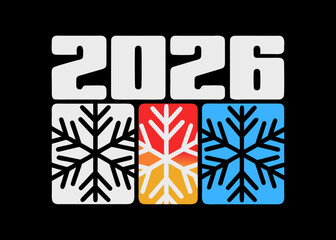 text 2026 vector, new year 