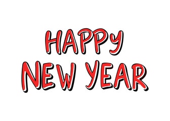 Happy New Year text vector, isolated