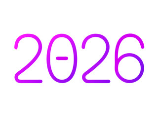 gradient text 2026 vector, new year 