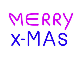 Merry Xmas text vector, isolated